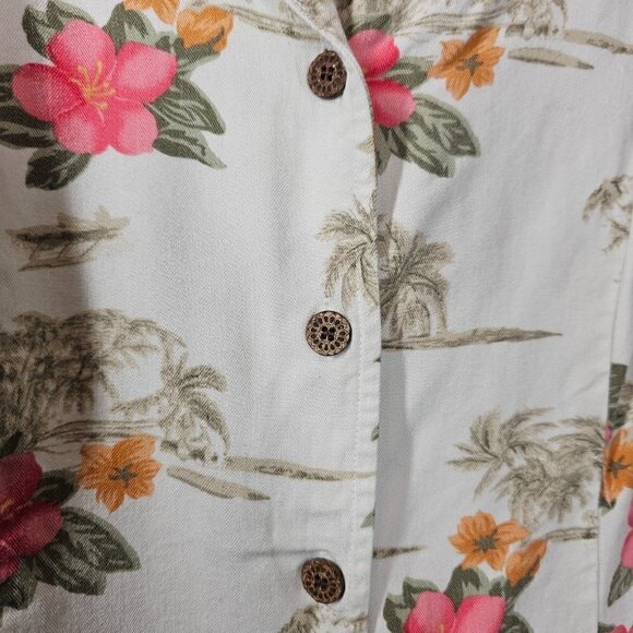 La Cabana Tropical Hawaiian Floral Cropped Vest Sleeveles Top Size Large‎ - Picture 4 of 8